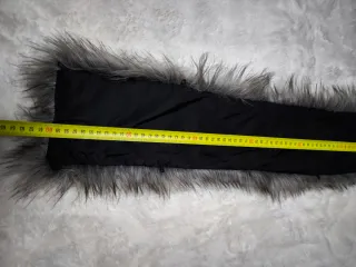 Bufanda Collar Pelo Sintético Negro Gris