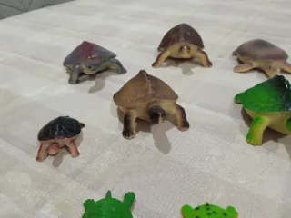 Lote de tortugas de juguete.