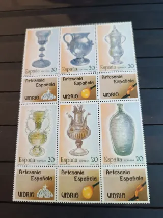 Hoja Bloque Artesanía Española Vidrio