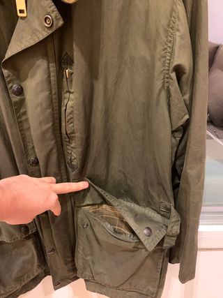 Chaqueta estilo Barbour verde, marca inglesa