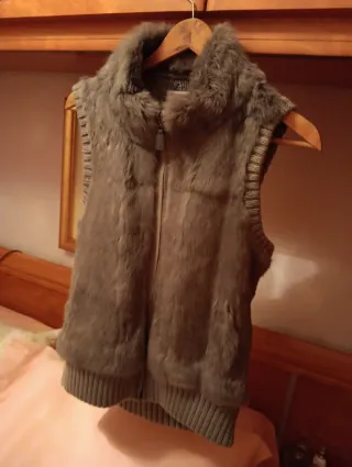 Chaleco Piel y Punto Cortefiel Talla L