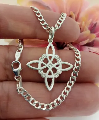 Increíble Pulsera Nudo de Bruja Celta Plata 925