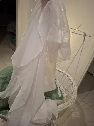 Culla vimini bianca con rotelle