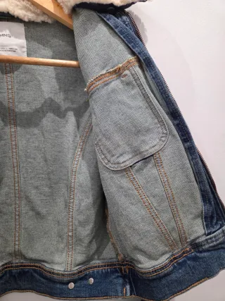 Casaca vaquera Mango azul con borreguito