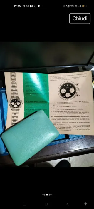 Scatola e brochure Rolex Daytona