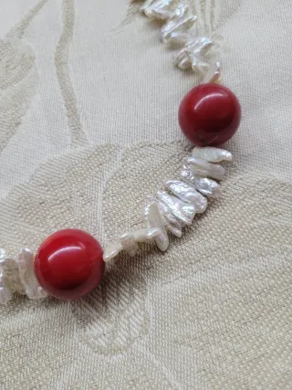 Collana corallo e perle