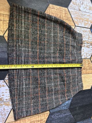 Falda Shein cuadros gris y naranja