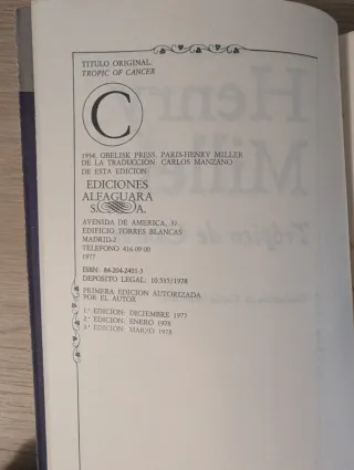 3x2 Trópico de Cáncer - Henry Miller