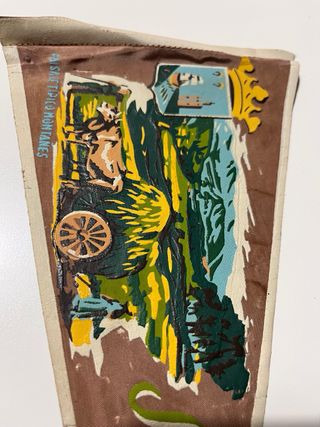 Banderín antiguo Santander tela pintado a mano