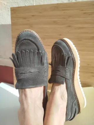 Mocasines Belle Vie Plataforma Gris