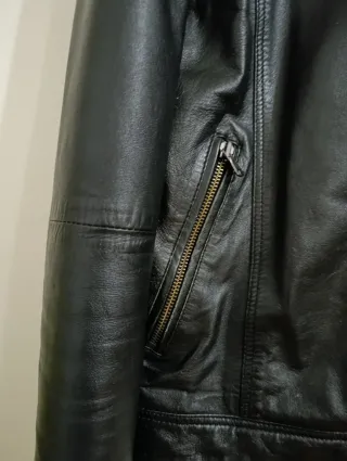 Giacca in vera pelle nera da uomo Combipel