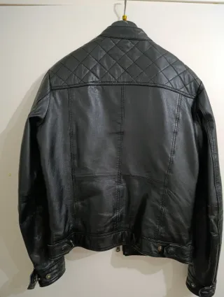 Giacca in vera pelle nera da uomo Combipel