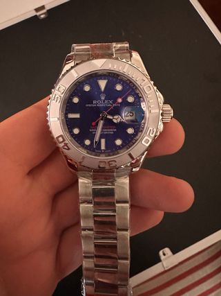 Reloj  Yacht-Master Negro y Plateado