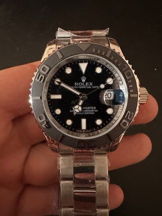 Reloj  Yacht-Master Negro y Plateado