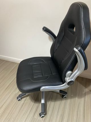 Sedia da Gaming da Scrivania Nero e Argento