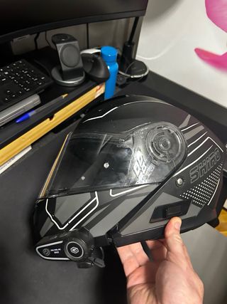 Casco Moto SHIRO Negro con gafas