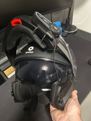 Casco Moto SHIRO Negro con gafas