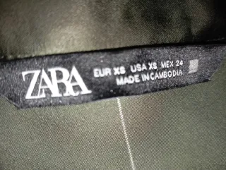 Camisa Zara Verde Rayas Blancas Talla M