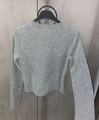 Maglietta H&M argento con nodo