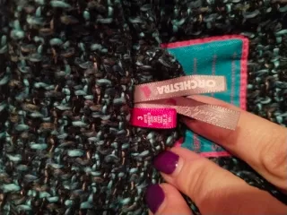 Abrigo niña gris y turquesa