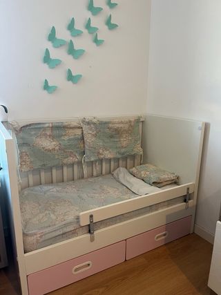 Colchon de cuna+ saco de algodon con nordico y mas