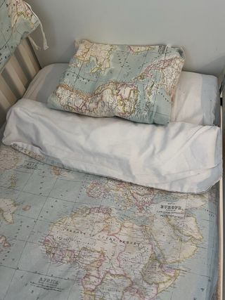 Colchon de cuna+ saco de algodon con nordico y mas