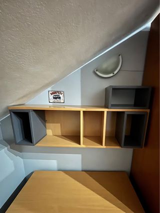 Estantería modular madera y gris