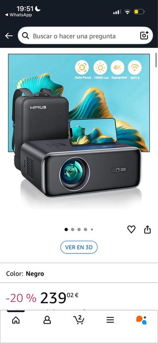 Proyector Wimius P62 Negro