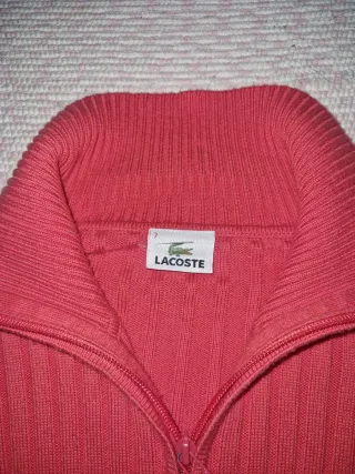 Lacoste Ribbed Zip-Up Knit Cardigan