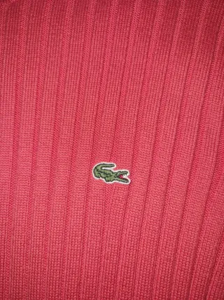 Lacoste Ribbed Zip-Up Knit Cardigan