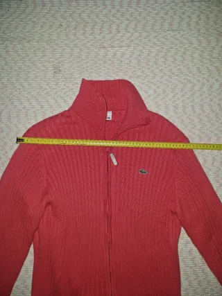 Lacoste Ribbed Zip-Up Knit Cardigan