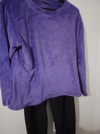 Pijama mujer talla L morado y negro