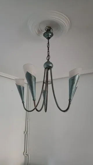 Lámpara de techo metal y cristal