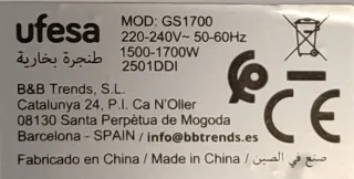 Plancha de mano vapor 1700W