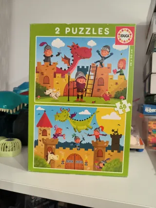 2 Puzzles Educa Caballeros y Dragones