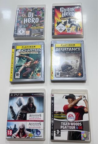 Juegos PS3: DJ Hero, Guitar Hero, Uncharted, Resis