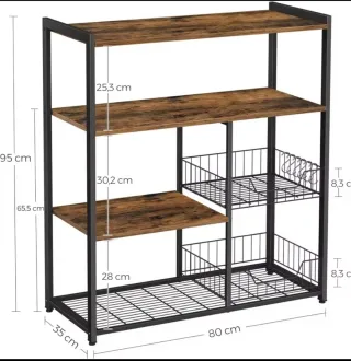 Estantería Cocina Metálica y Madera