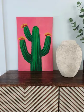 Lienzo cactus relieve