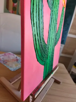 Lienzo cactus relieve