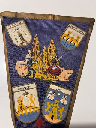 Banderín antiguo Galicia tela