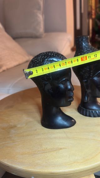 Par Estatuas Ébano Africano Vintage Arte
