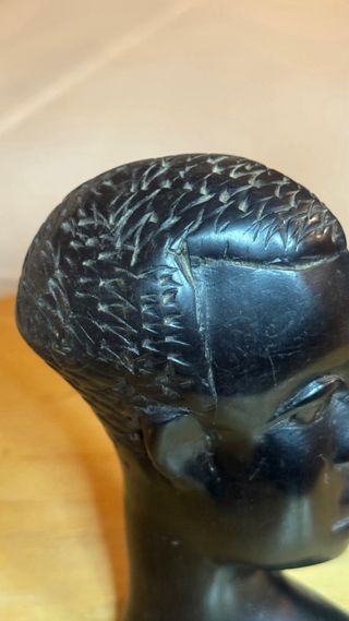 Par Estatuas Ébano Africano Vintage Arte