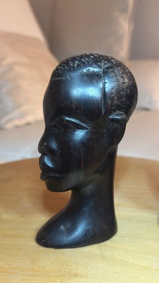 Par Estatuas Ébano Africano Vintage Arte