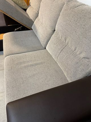 Sofá Chaiselongue Beige y Marrón