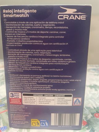 Reloj Inteligente Crane Smartwatch Negro