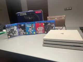 PS4 Pro Blanca + Volante + Juegos (tmb x separado)