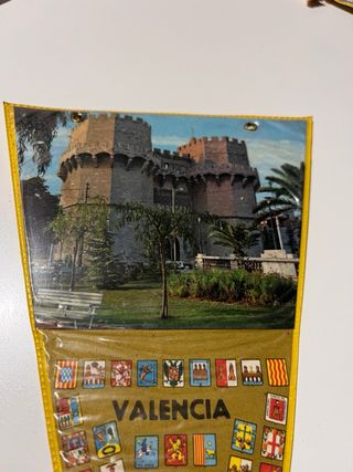 Banderín Valencia plastificado antiguo