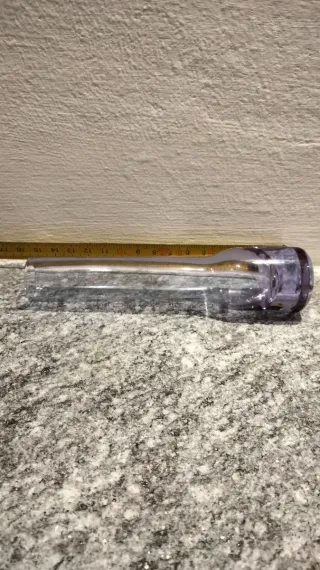 Vasetto in vetro viola e trasparente