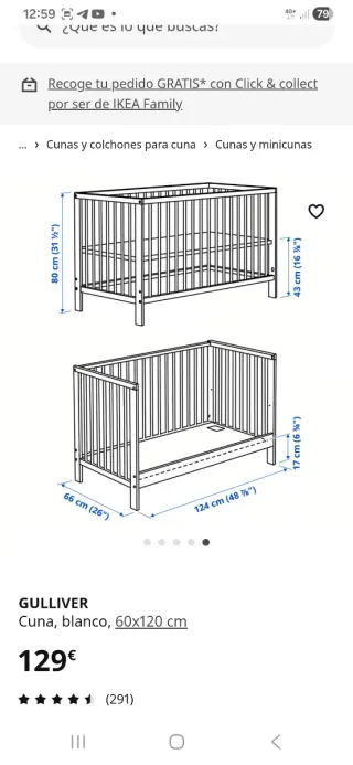 Cuna Gulliver IKEA blanca