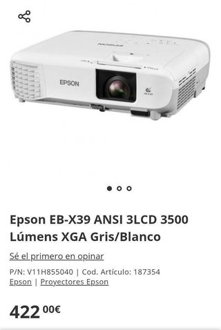 Proyector Epson EB-X39 3LCD 3500 lúmenes XGA
